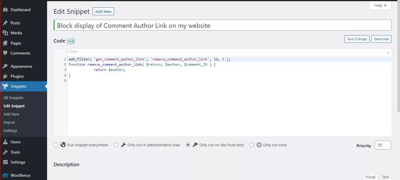 comentario_autor_URL_eliminado_Code_Snippets_plugin