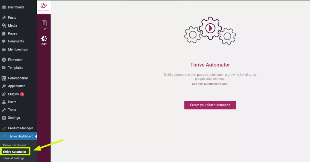 Tablero de Thrive Automator