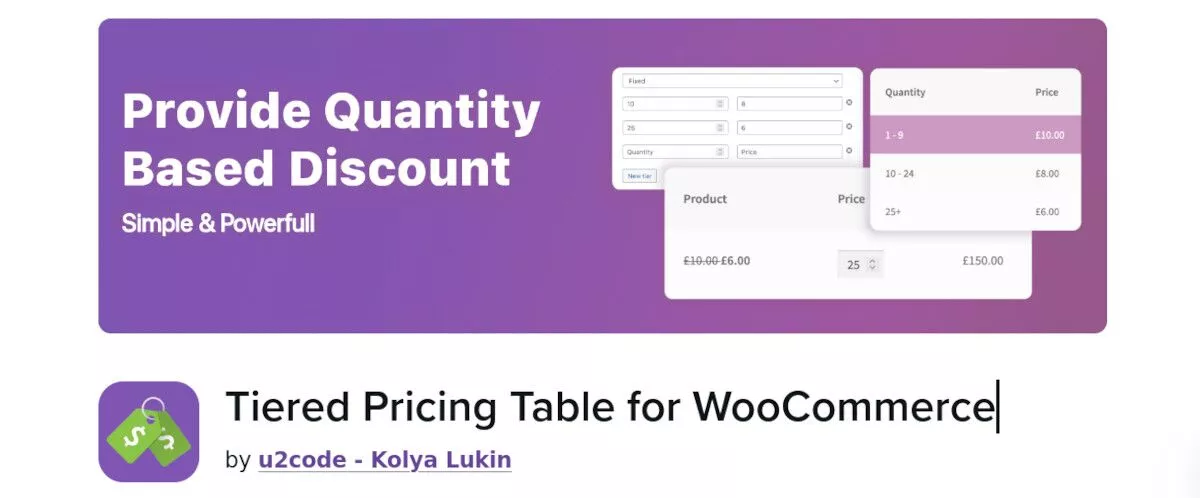 captura de pantalla de la tabla de precios por niveles para el sitio web de WooCommerce