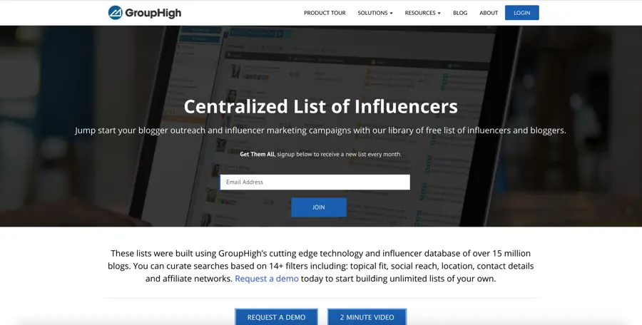 Strumenti gratuiti per influencer GroupHigh