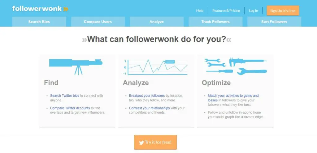 Followerwonk gratuito degli strumenti per influencer