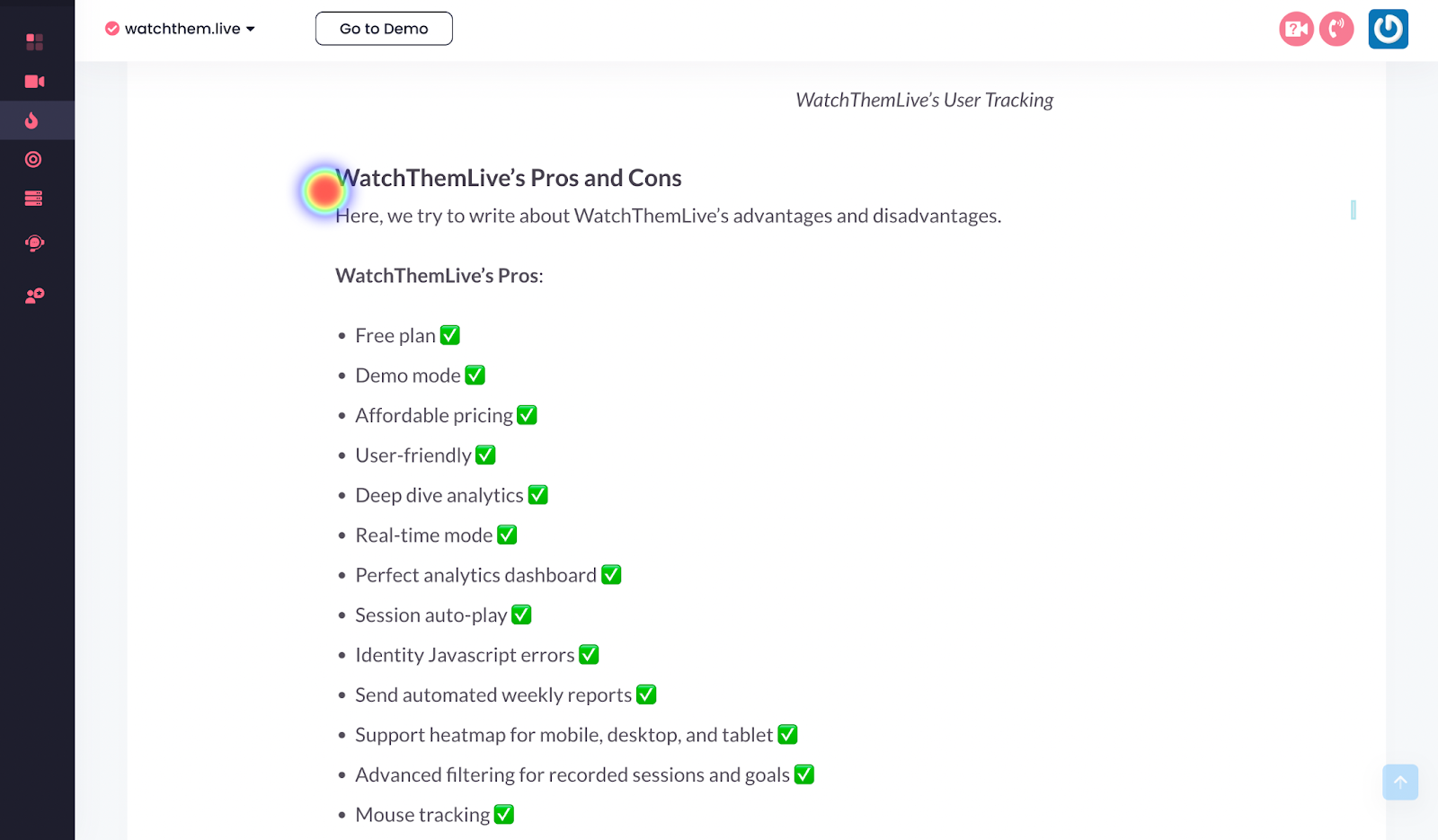 WatchThemLive's Heatmaps