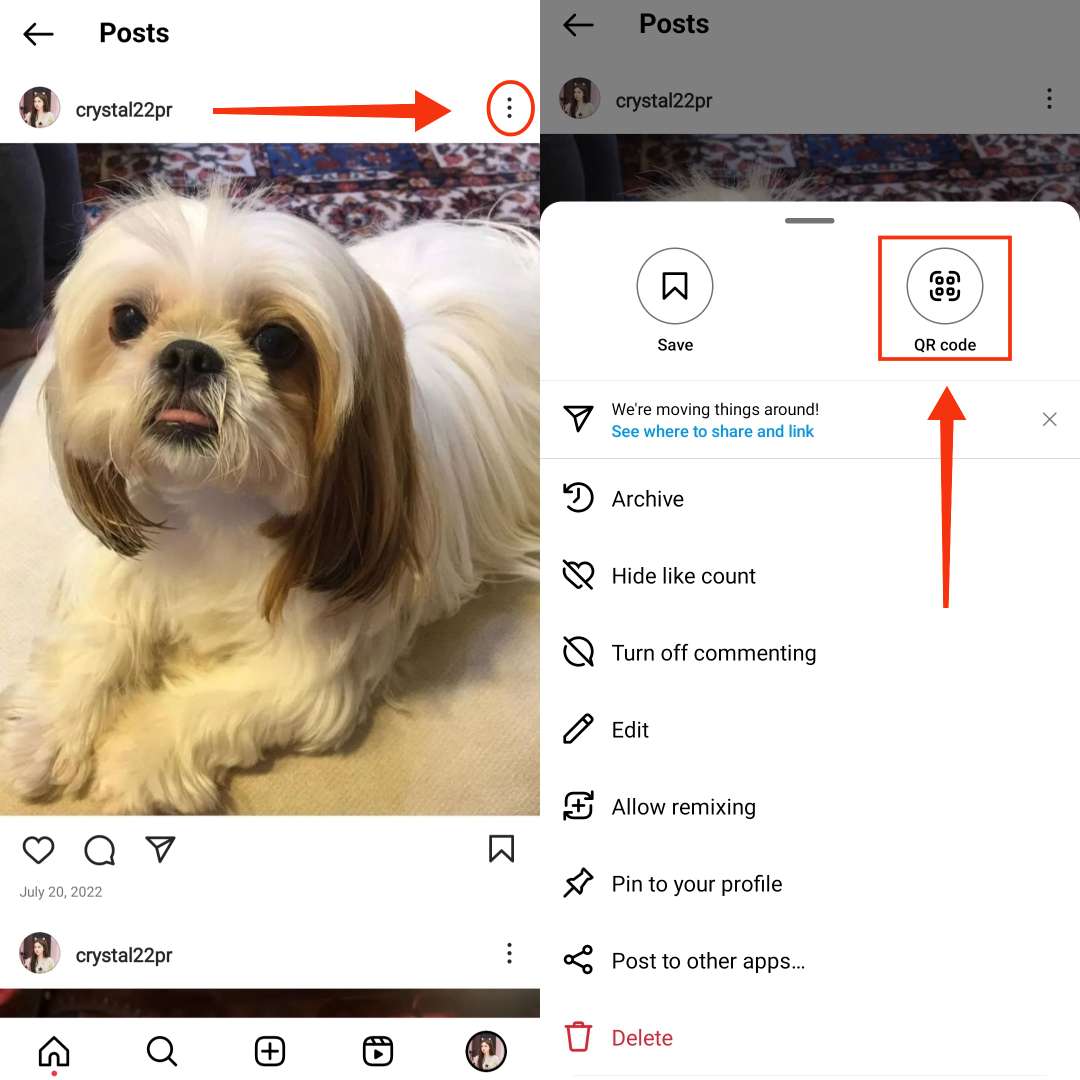 Come ottenere un codice QR per i post di Instagram