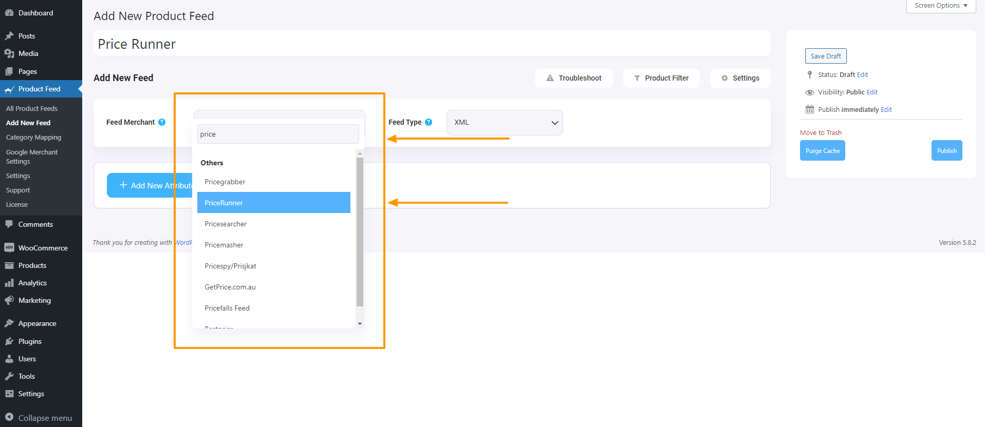 PriceRunner 商家选项