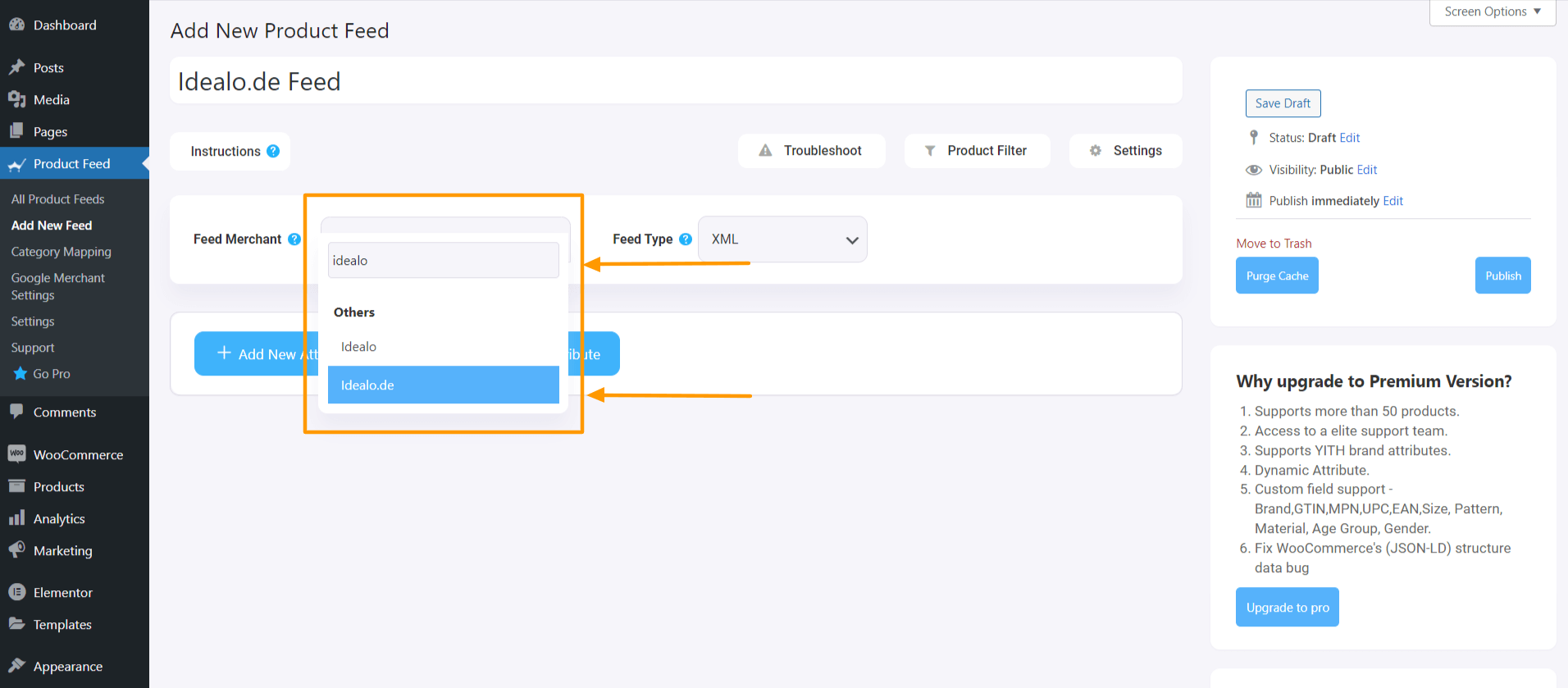 خيار تاجر Idealo