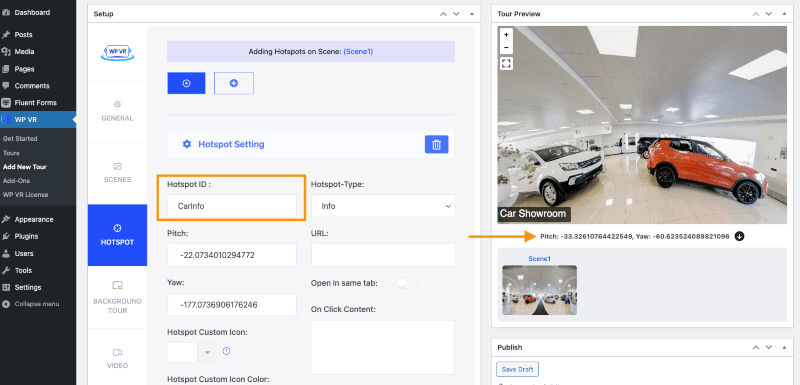 Informationen im virtuellen Rundgang des Autohauses