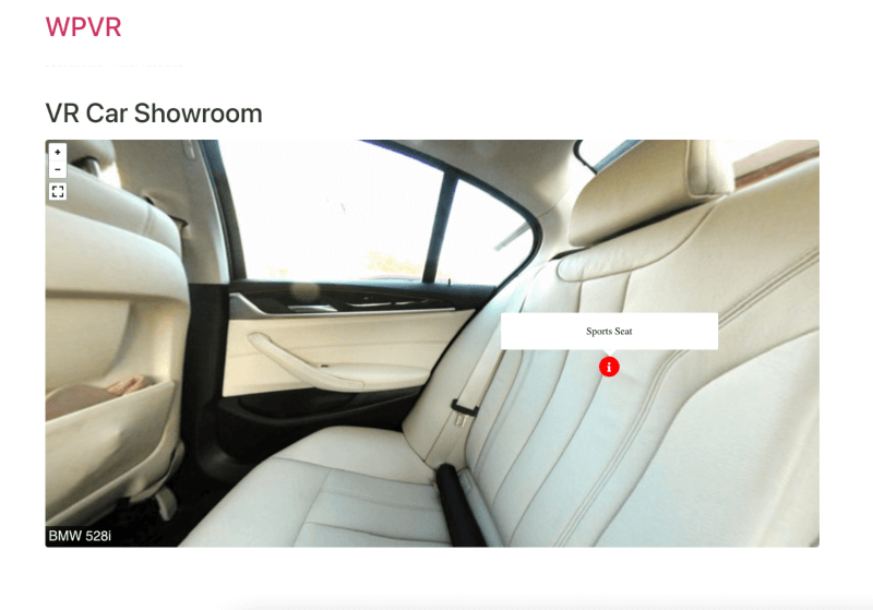 Hotspot sur Car Interior 360 View