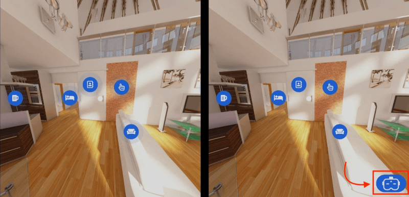 دعم سماعة الرأس VR للجولات الافتراضية