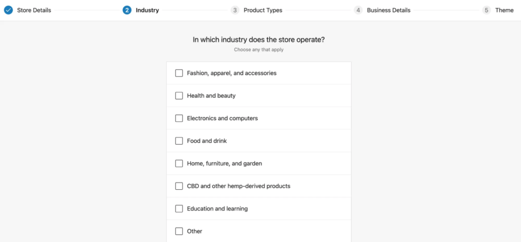 woocommerce 行業詳細信息