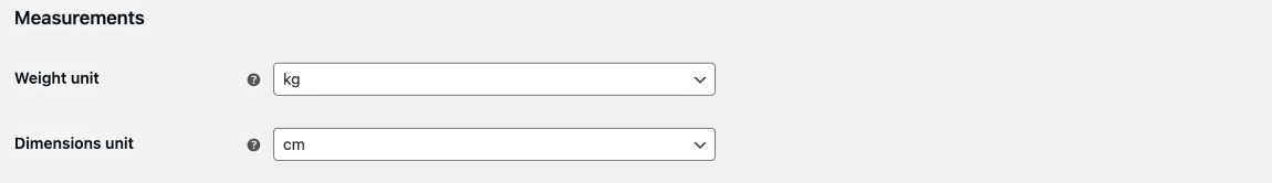 Configuración del producto - Medidas