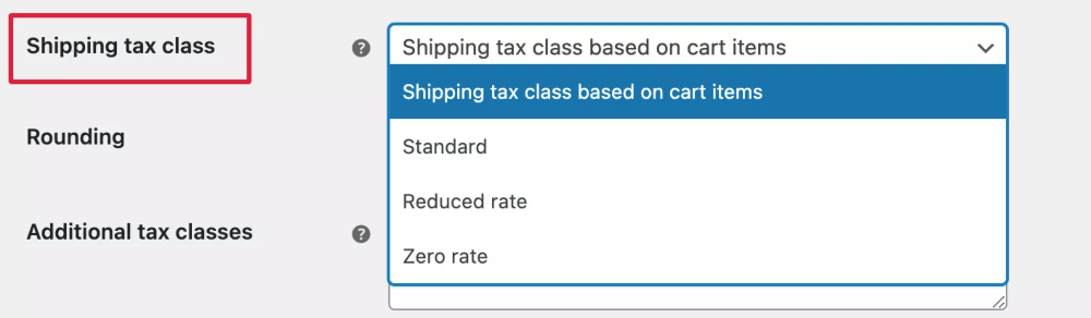 classe fiscale di spedizione woocommerce