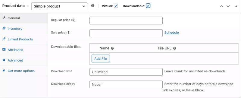 Prodotti virtuali e scaricabili