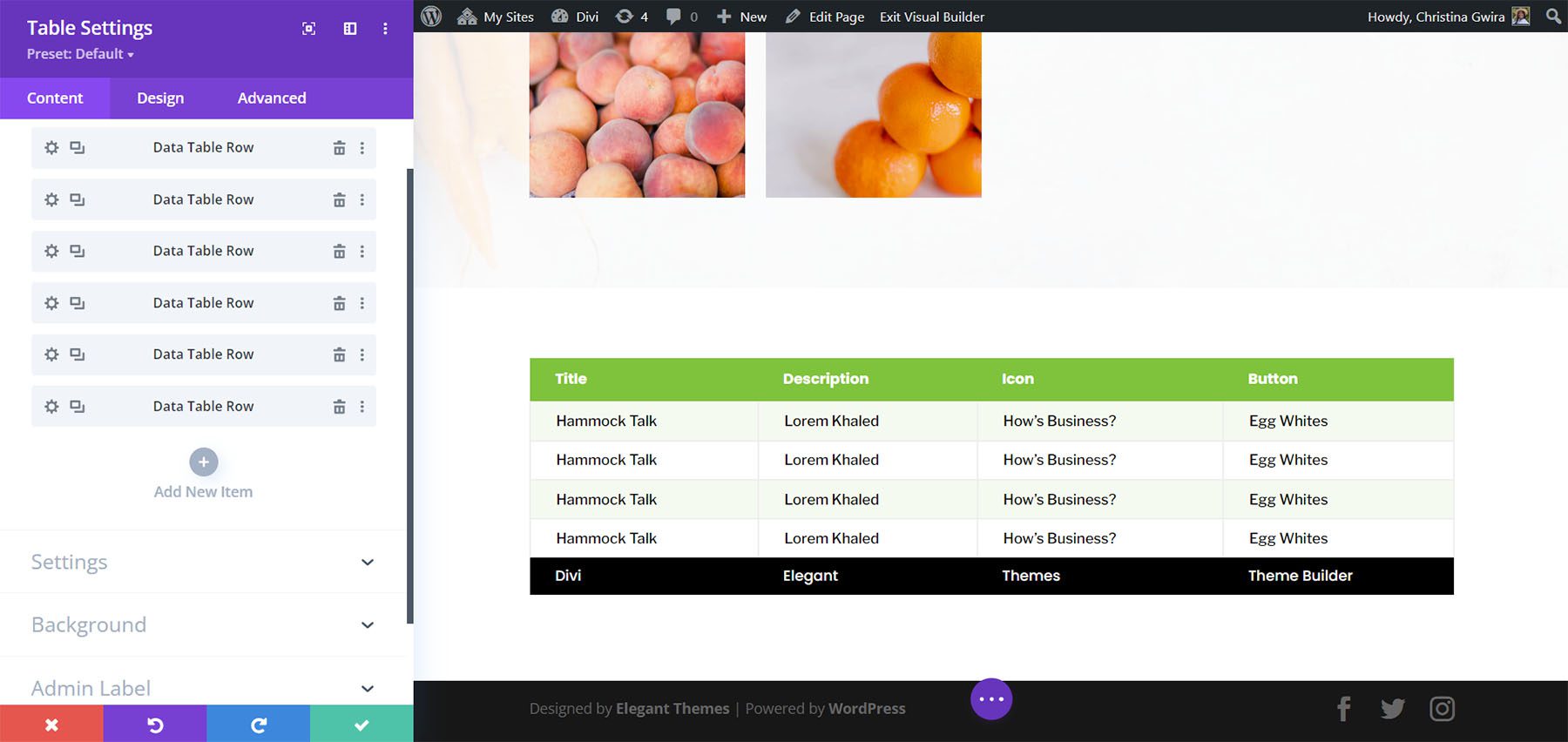 Modules DiviFlash : Tableau