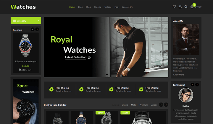 Best WordPress Themes for Watch Store