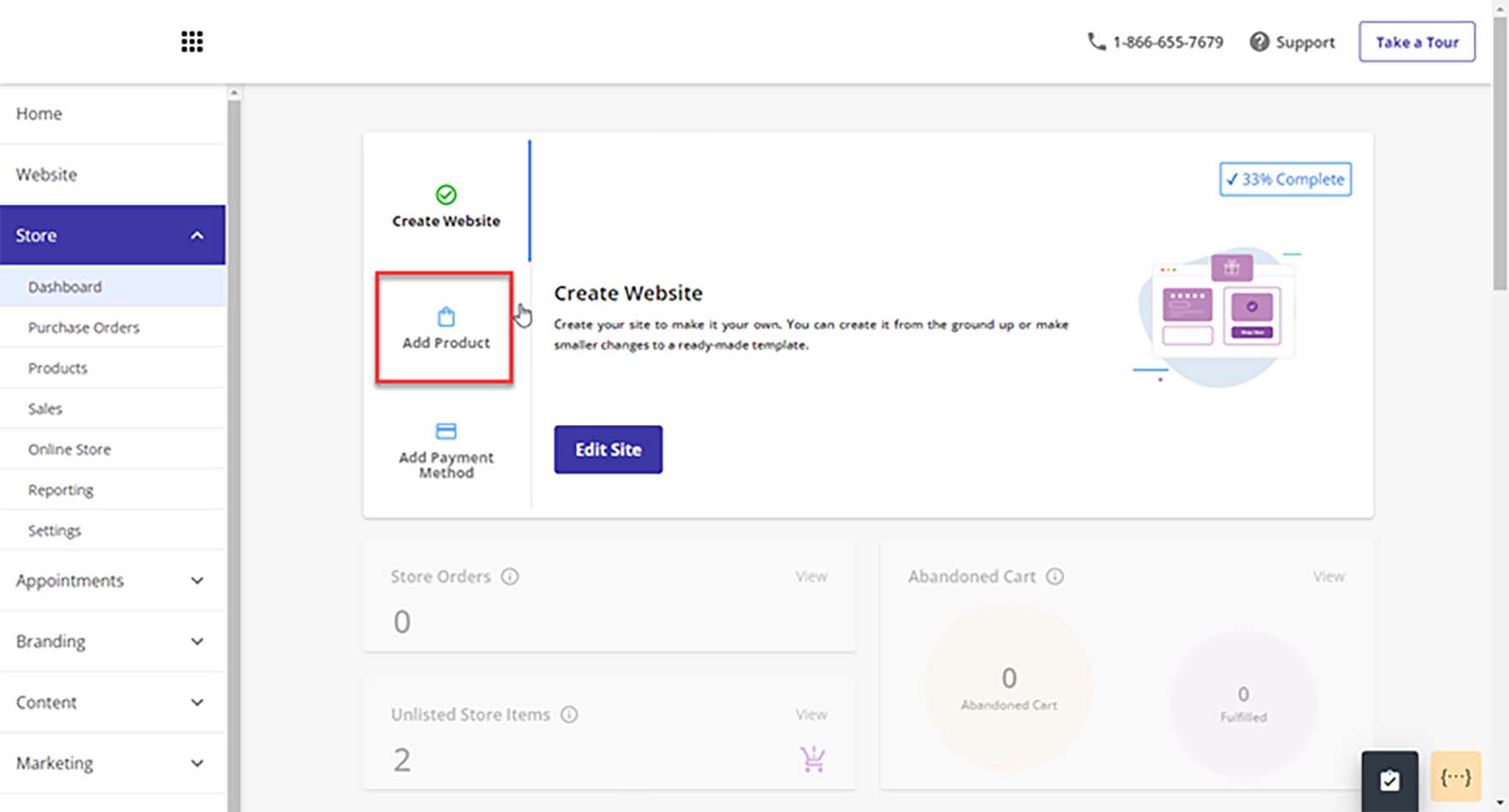 Construtor de sites de comércio eletrônico Web.com