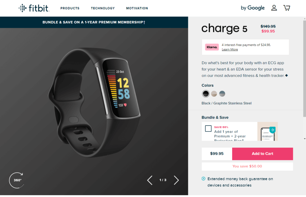 Halaman produk Fitbit