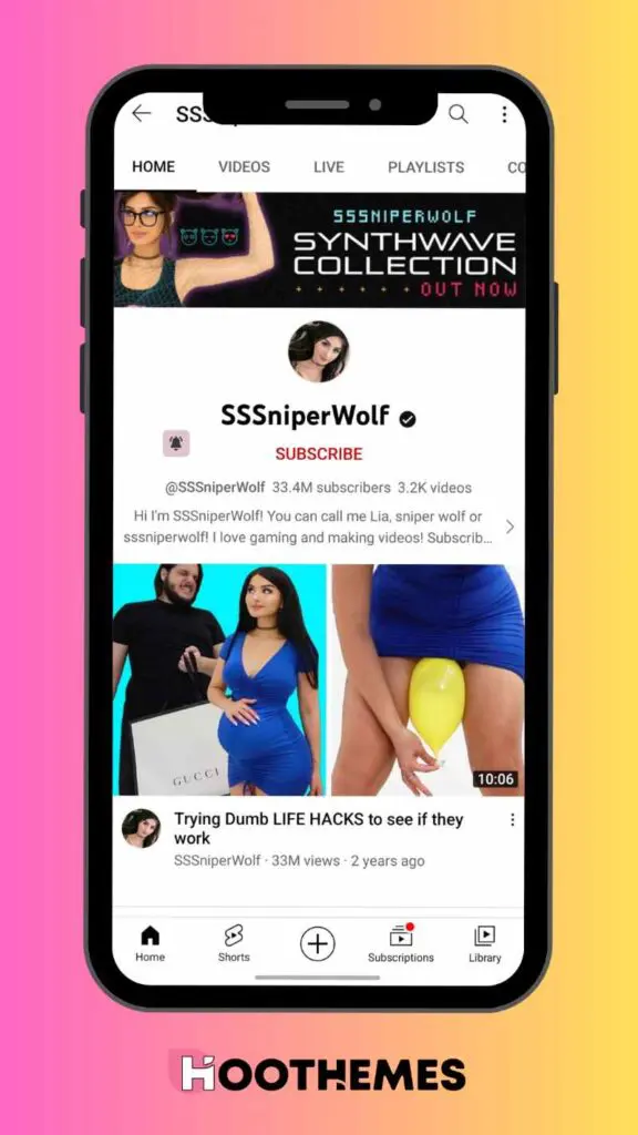 SSSniperWolf YouTube-Feed