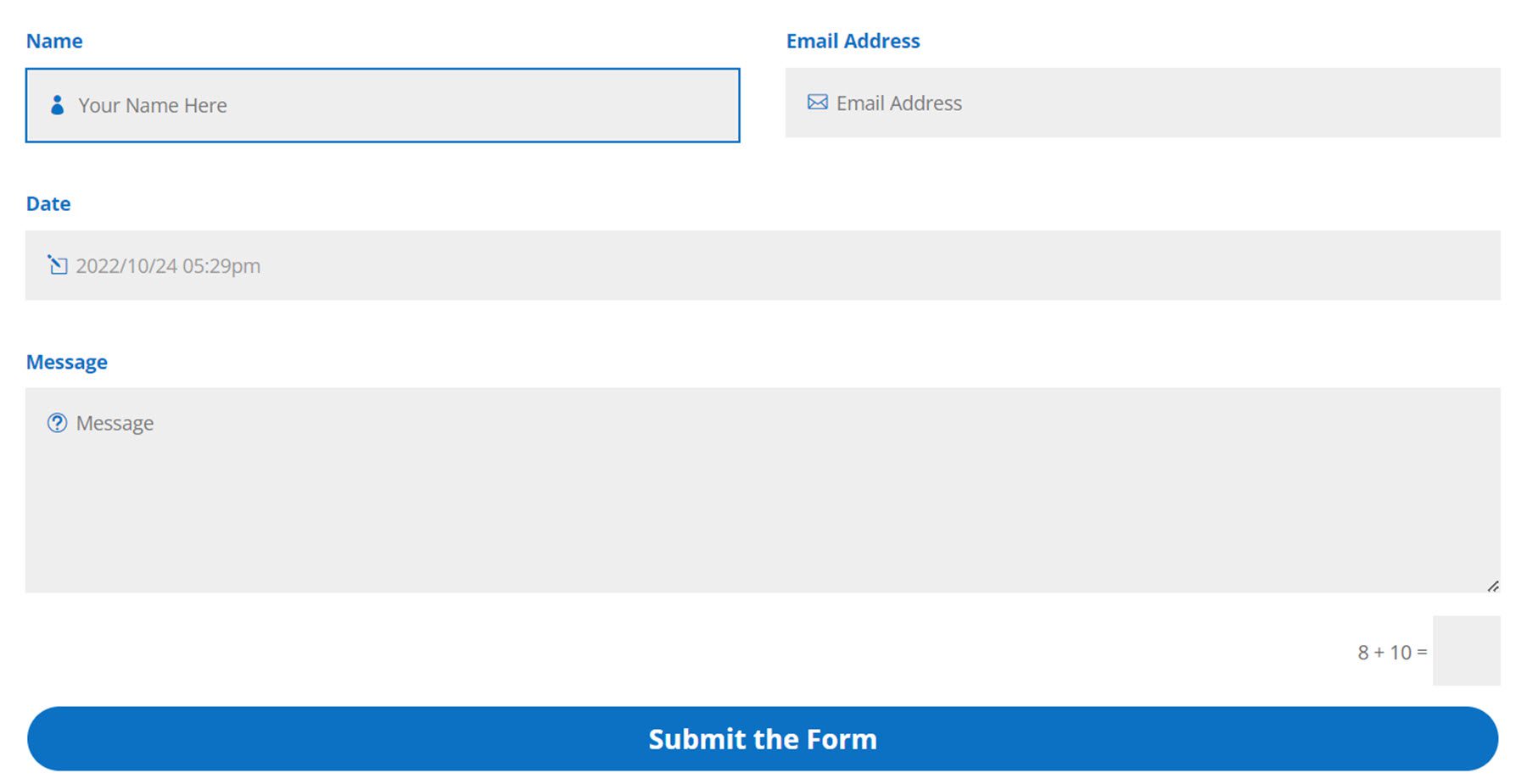 Divi Plugin Highlight Divi Contact Form Helper Przykład 1