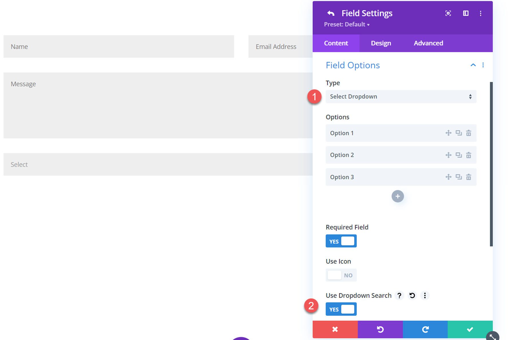 Divi Plugin Evidenzia Divi Contact Form Helper Dropdown Search