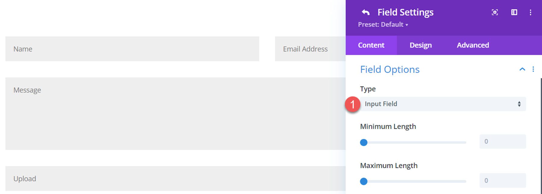 Plugin Divi Sorot Bidang Input Pembantu Formulir Kontak Divi