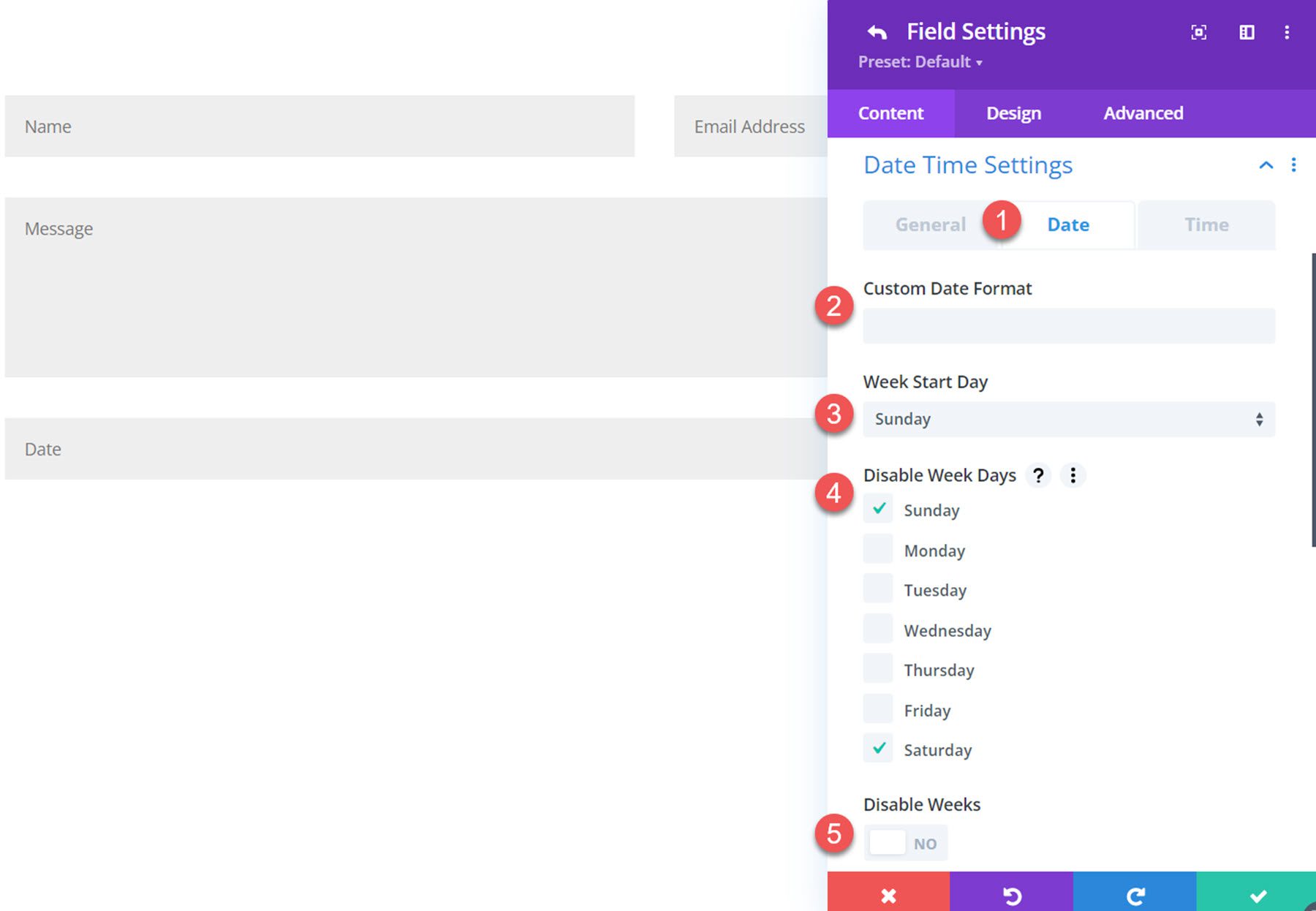 Plugin Divi Sorot Pengaturan Tanggal Pembantu Formulir Kontak Divi 1