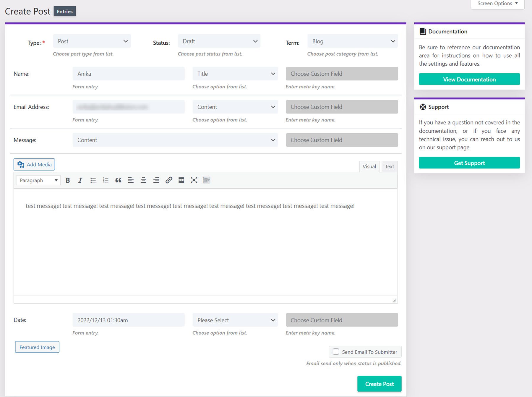 Plugin Divi Mettez en surbrillance l'aide du formulaire de contact Divi Créer une publication