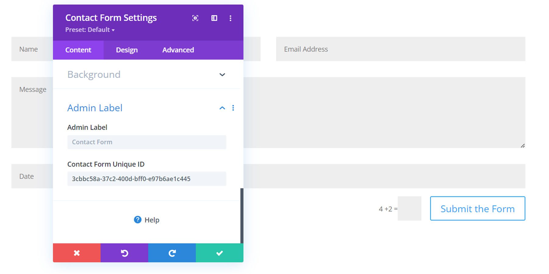 Plugin Divi Sorot ID Unik Pembantu Formulir Kontak Divi