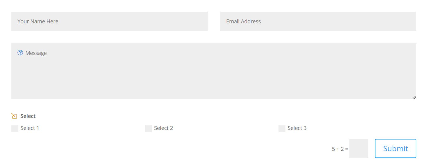 Divi Plugin Destaque Divi Contact Form Helper Caixa de seleção 3 colunas