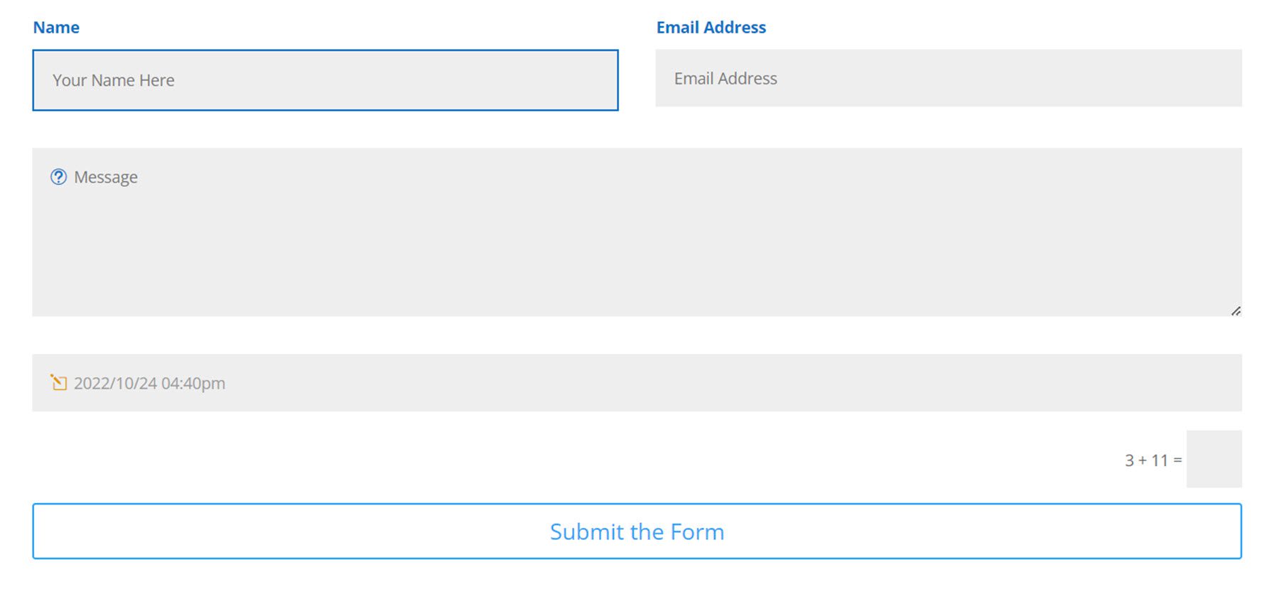 Sorotan Plugin Divi Divi Contact Form Helper Input Focus Border Name Field