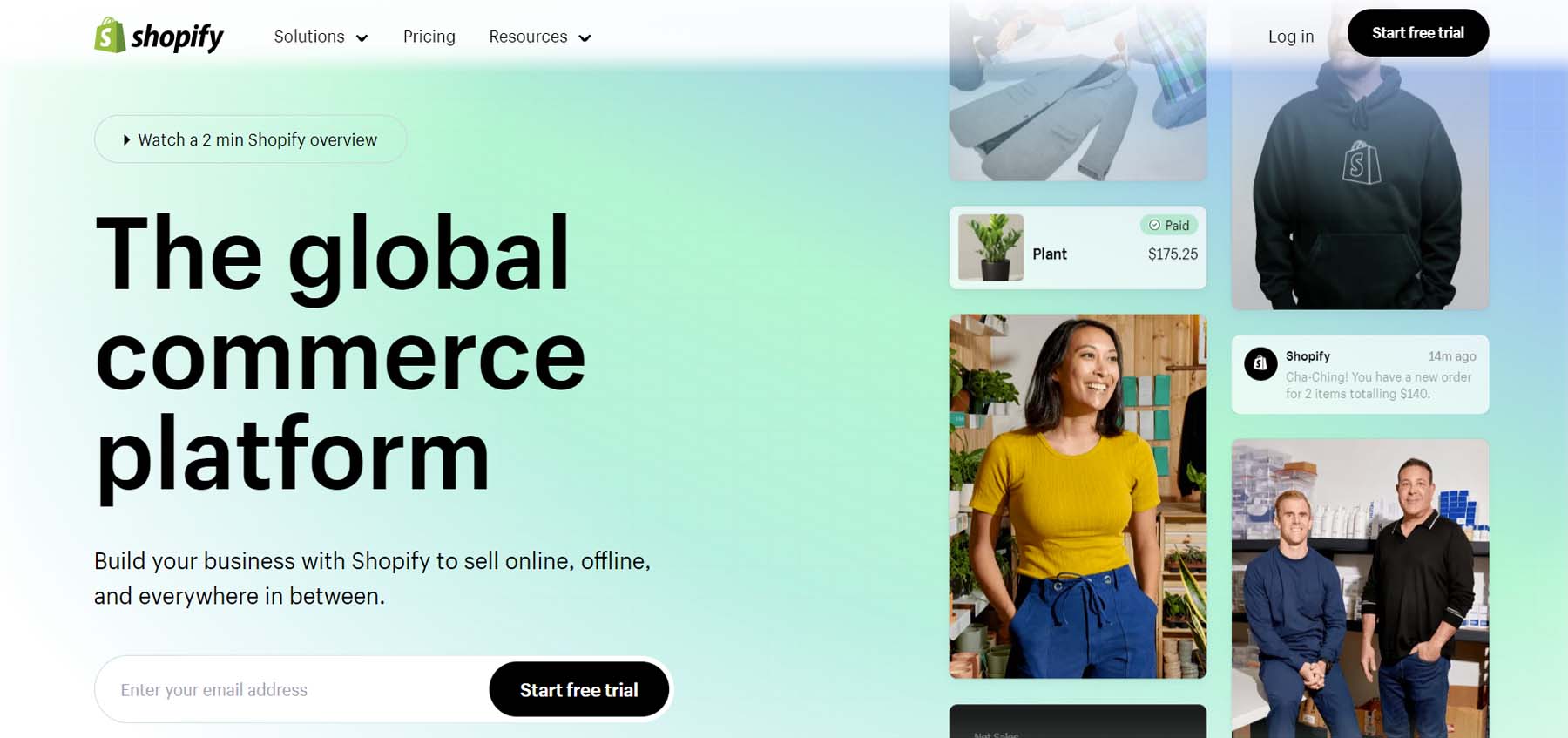 Shopify ウェブサイト ビルダーおよび e コマース プラットフォーム