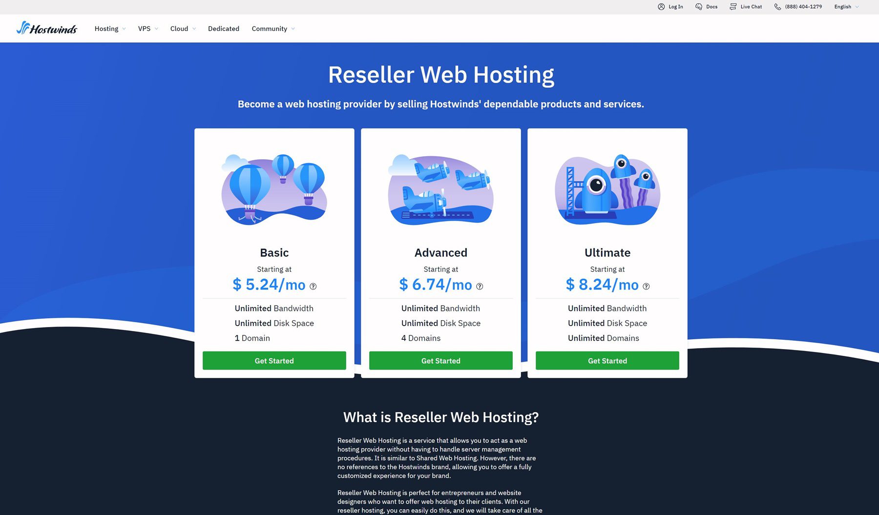 hosting reseller wordpress terbaik - hostwinds