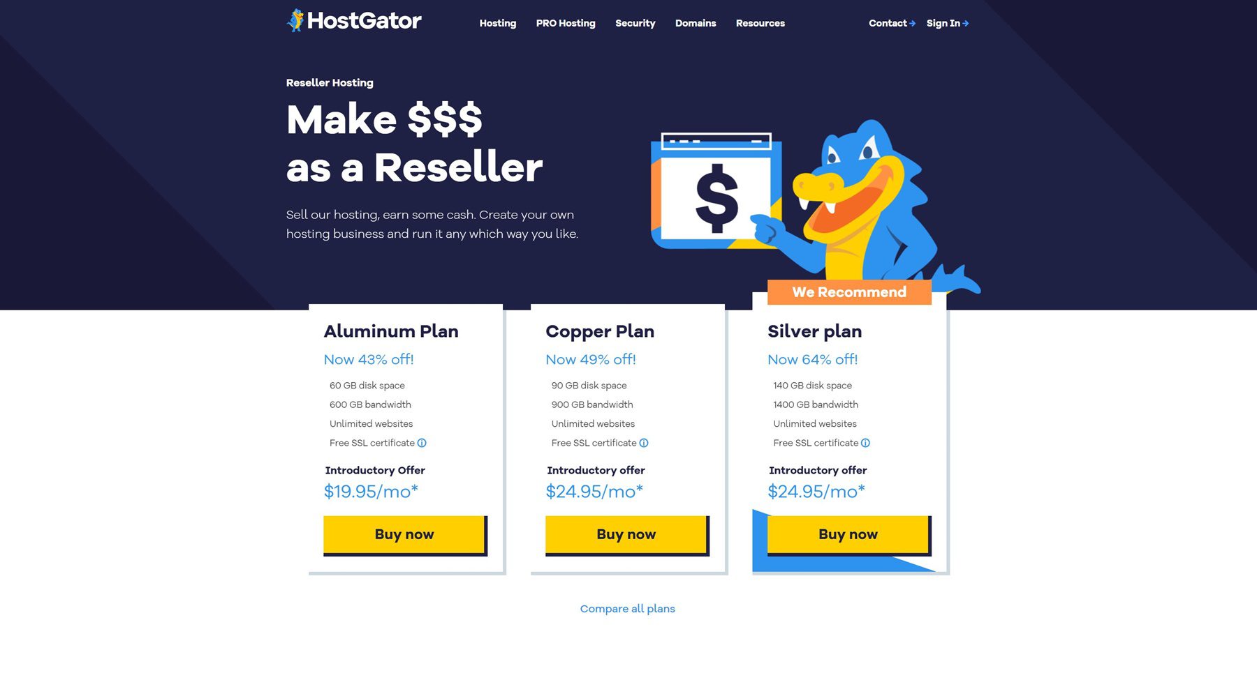 最佳 wordpress 經銷商託管 - hostgator