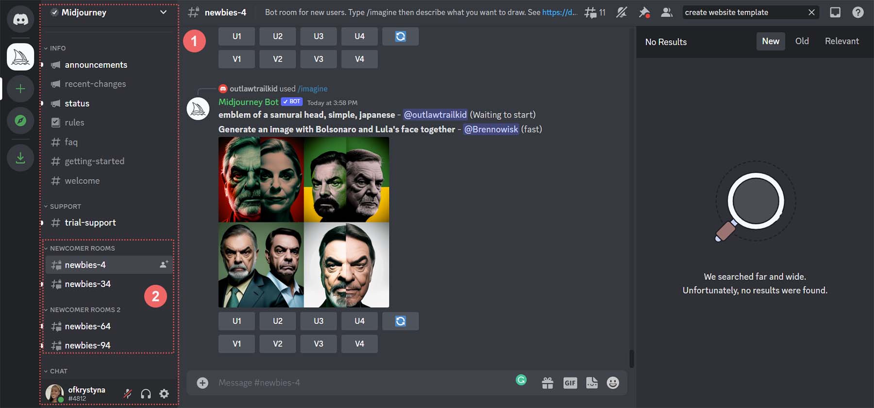 MidJourney Discord'da yeni başlayanlar kanalına katılma