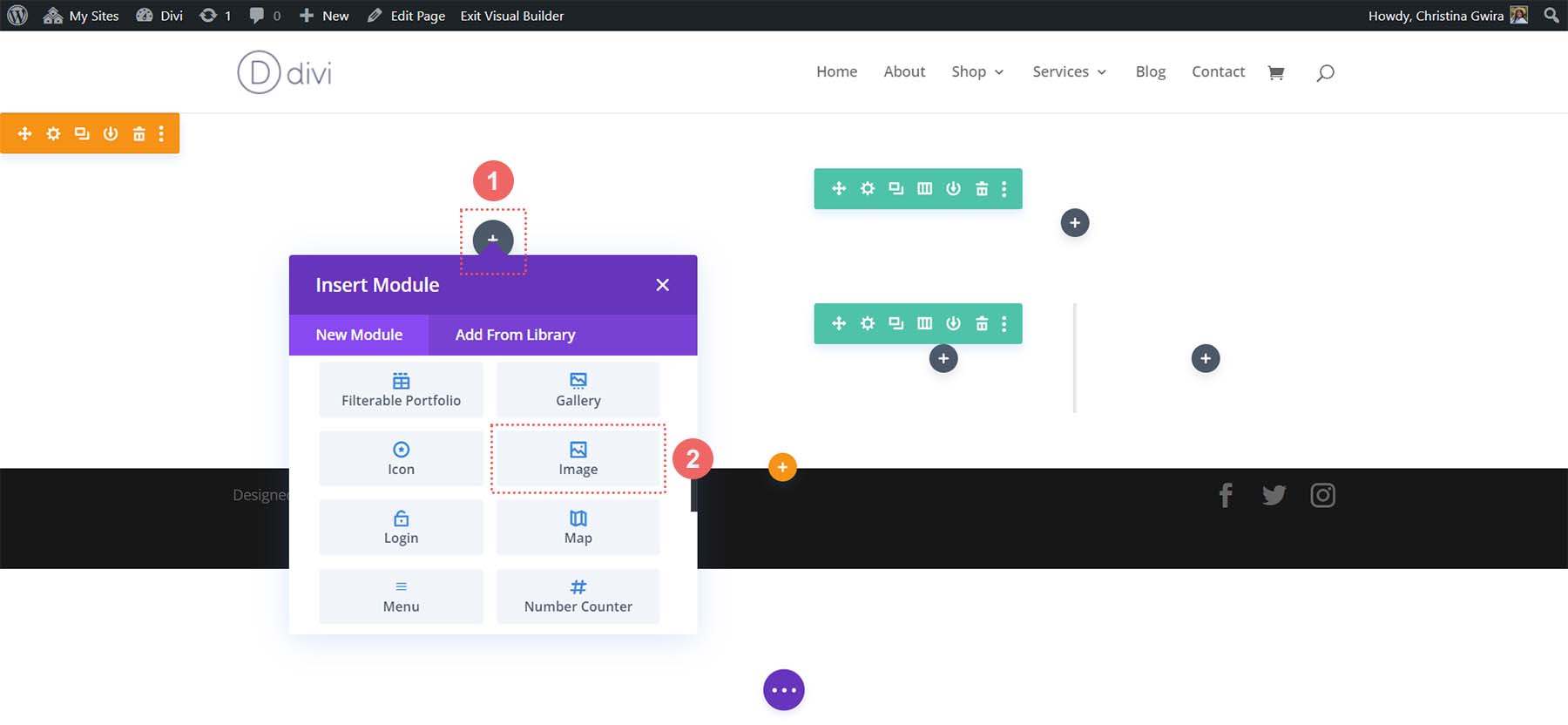 เพิ่ม Image Module ลงในคอลัมน์