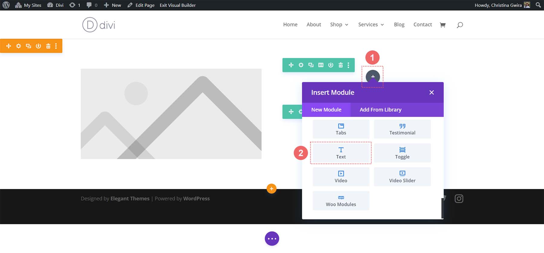 Ajouter le premier module de texte