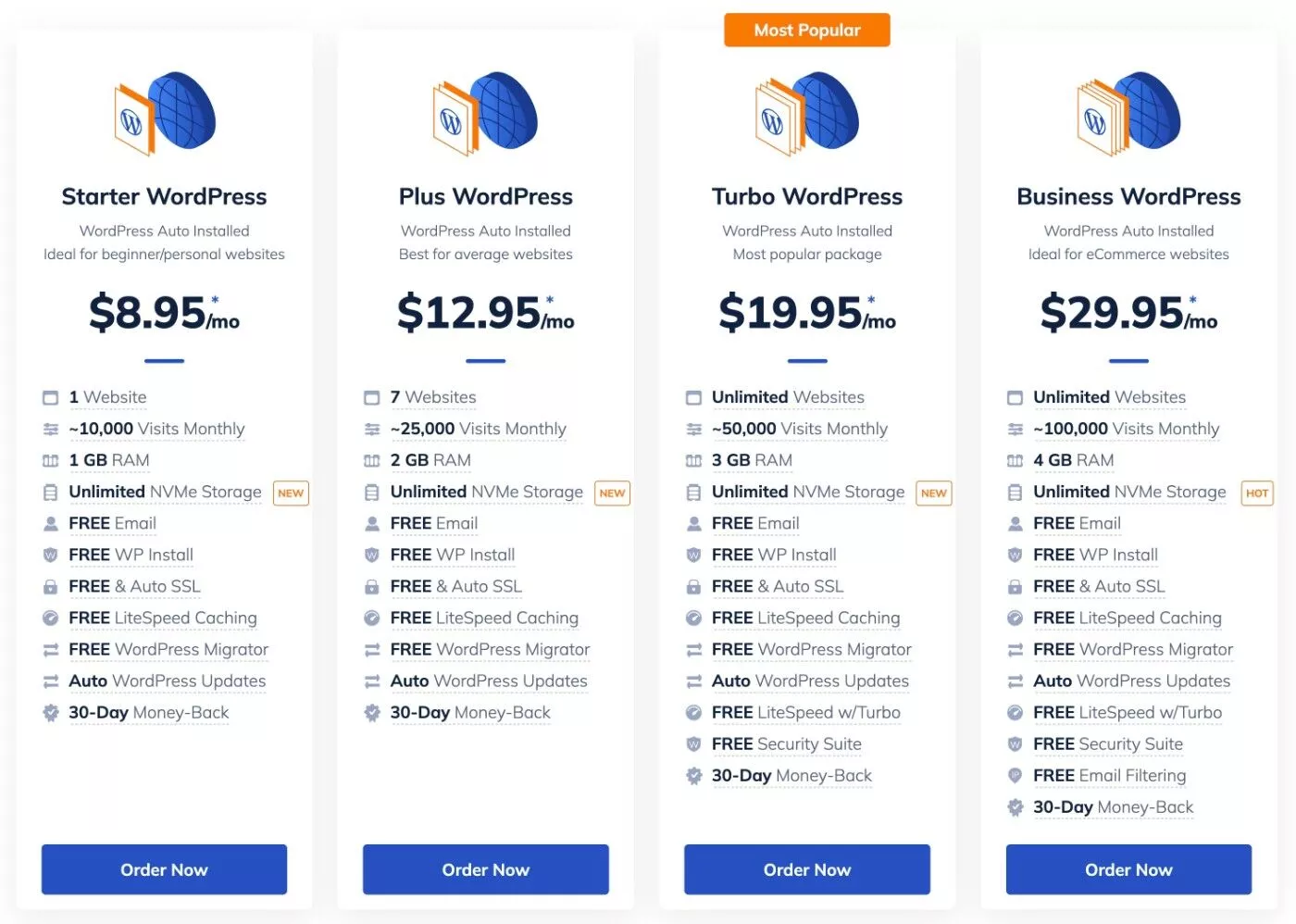 Harga hosting WordPress NameHero