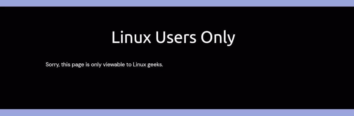 Linux ユーザー専用ページのスクリーンショット