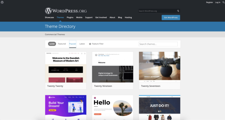 WordPress テーマ ディレクトリ