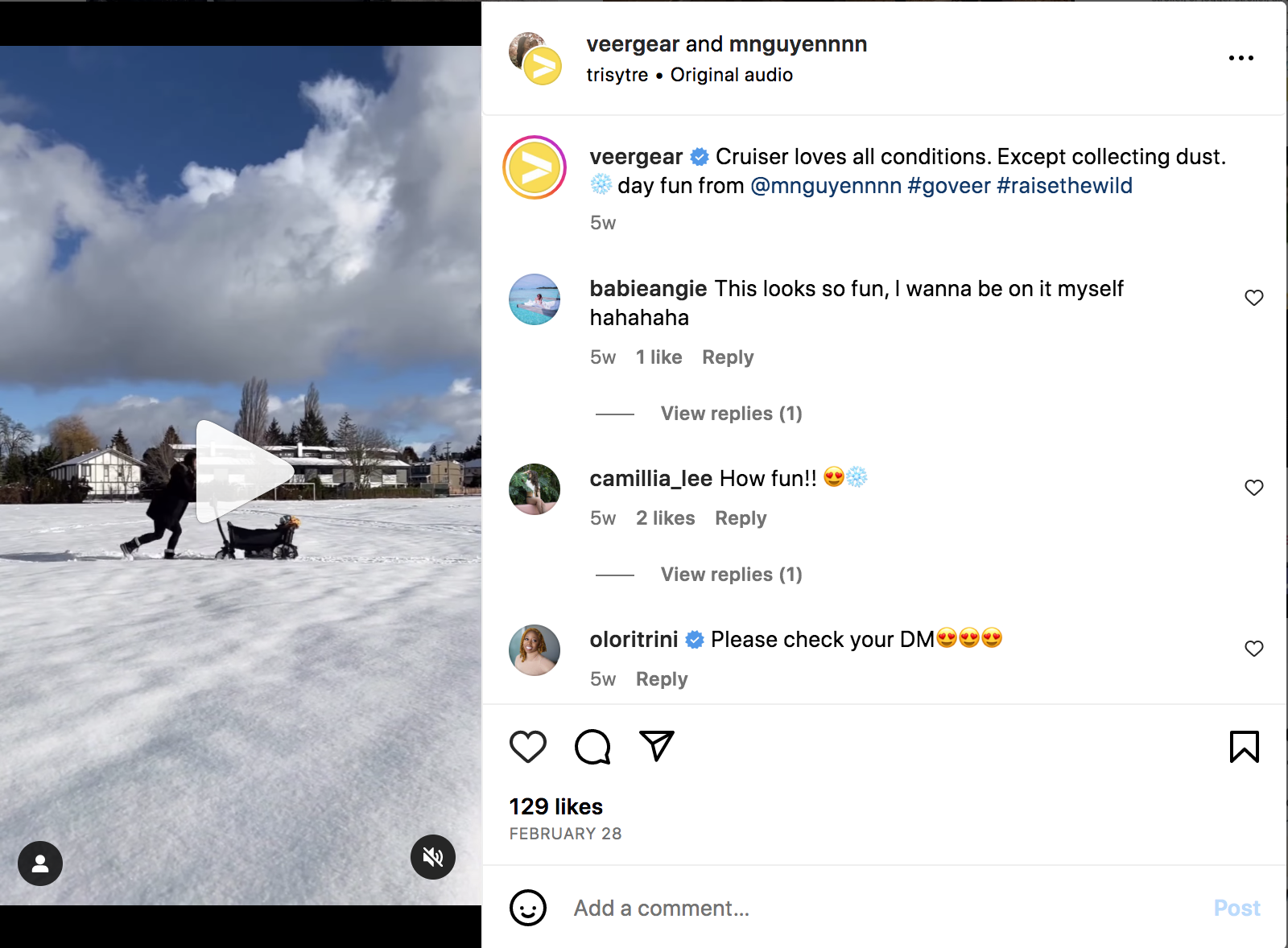 以 Veer 的 Instagram 帖子形式出現的用戶生成內容