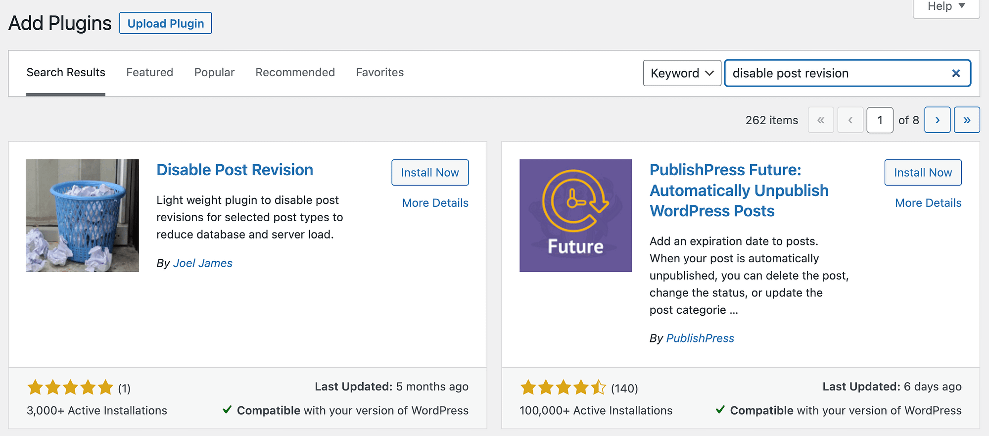 Disable Post Revisions プラグインをインストールして、WordPress のリビジョン履歴を管理します。