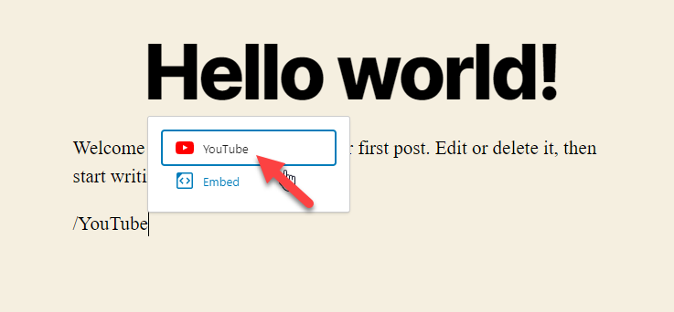 YouTube-Block - YouTube-Videos in WordPress einbetten