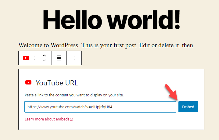 incorpora video: incorpora i video di YouTube in WordPress