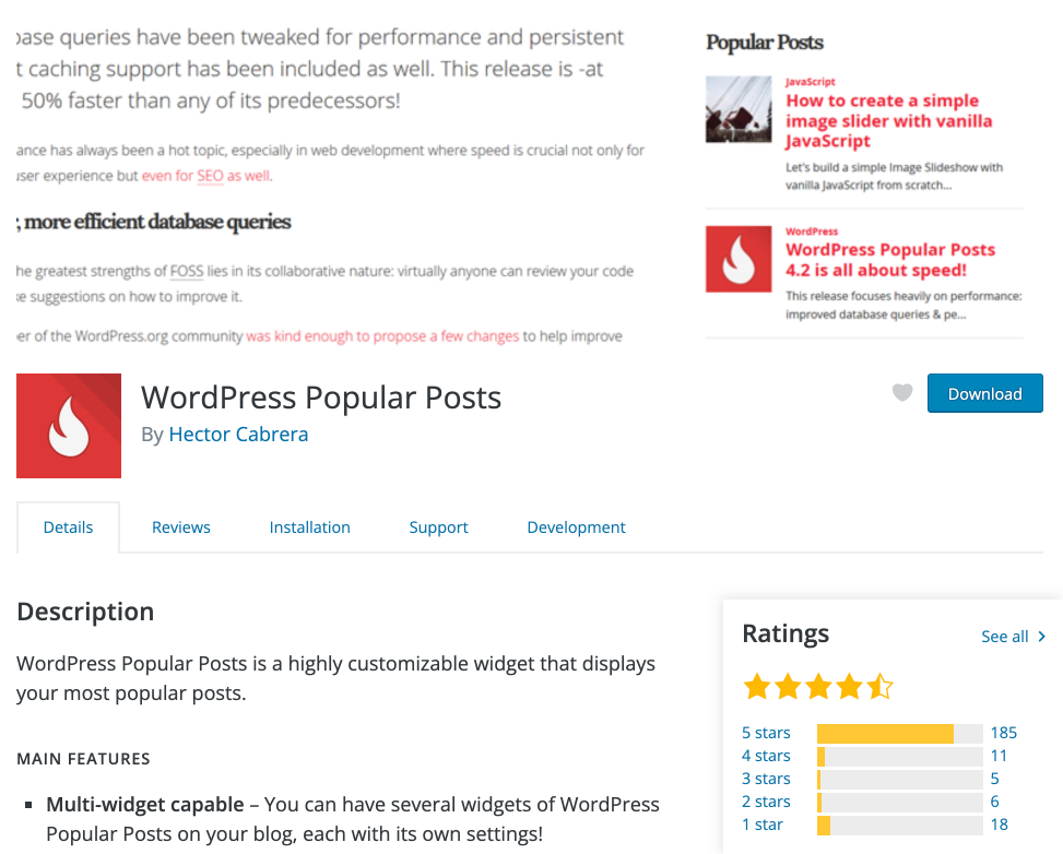 Plugin WordPress Postări populare