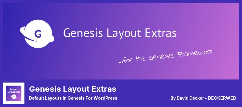 Genesis Layout Extras Plugin - WordPress용 Genesis의 기본 레이아웃