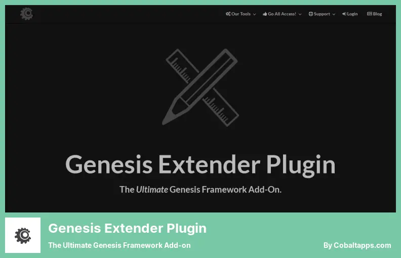 Genesis Extender 플러그인 플러그인 - 궁극의 Genesis Framework 애드온