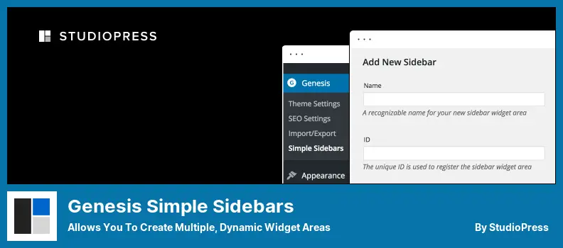 Genesis Simple Sidebars Plugin - 여러 동적 위젯 영역을 만들 수 있습니다.