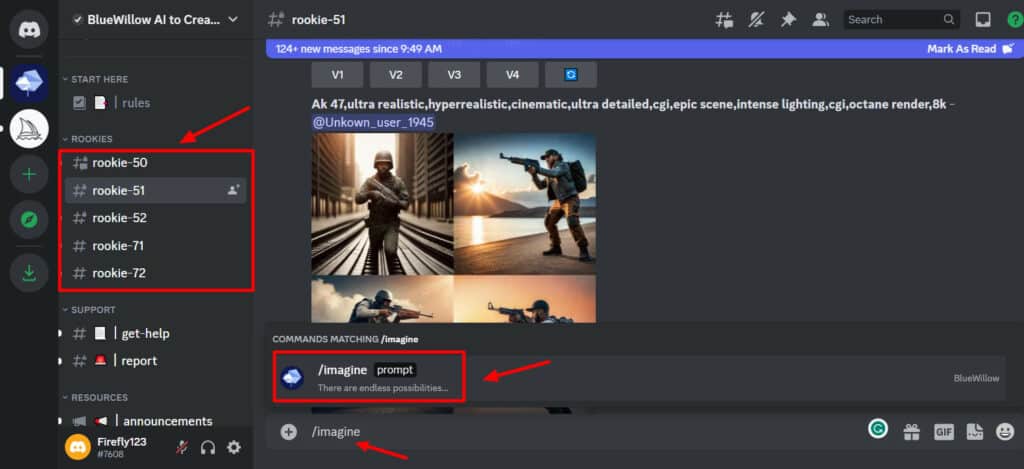 BlueWillow Discord ルームに参加する