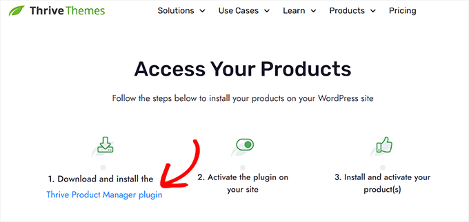 Install the Thrive Product Manager plugin