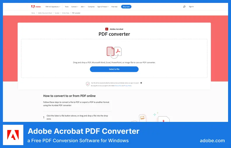 Adobe Acrobat PDF Converter - un software di conversione PDF gratuito per Windows