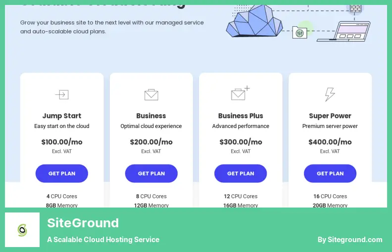 SiteGround - 확장 가능한 클라우드 호스팅 서비스